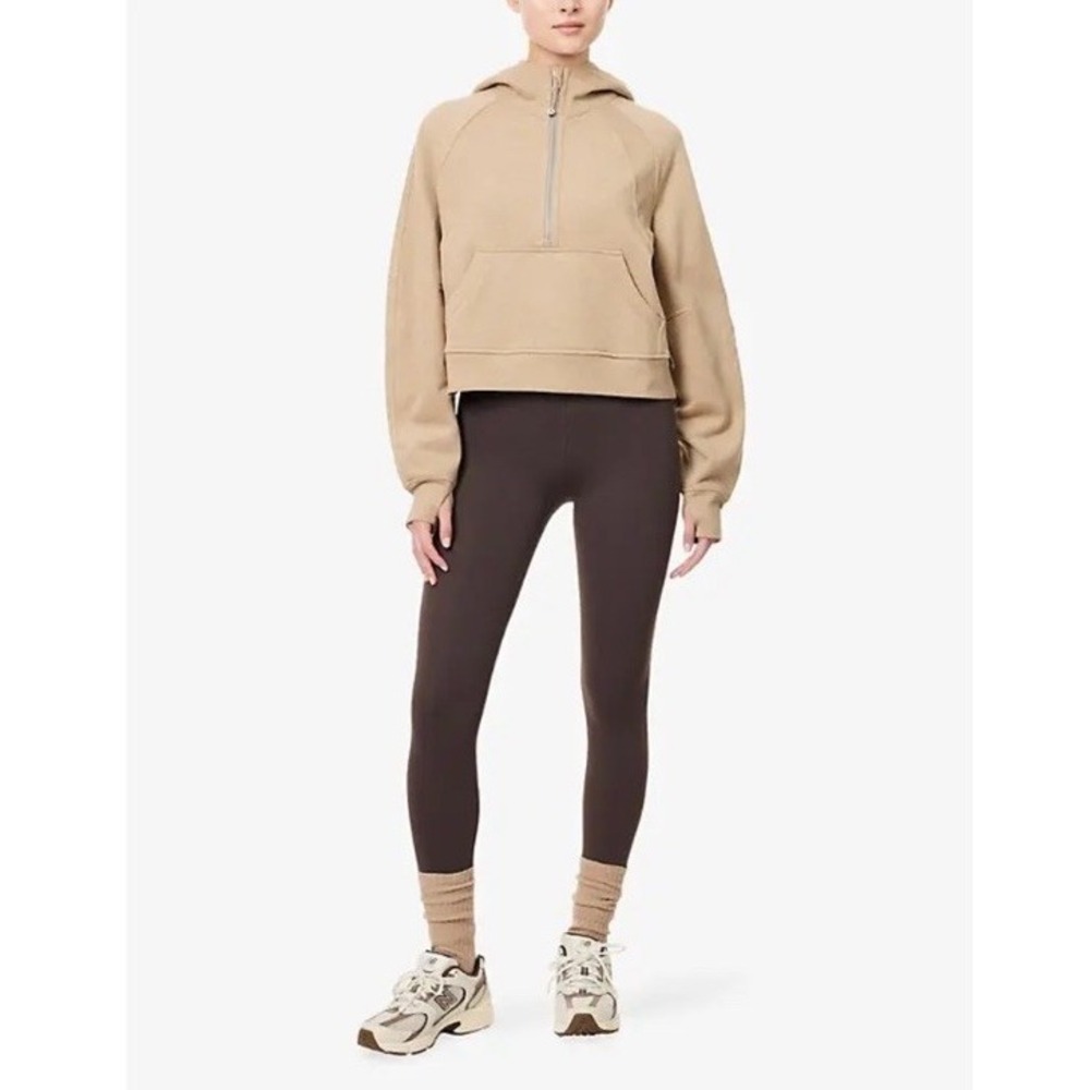Lululemon Scuba Half-Zip Cotton-Blend Hoody - Heathered Nutmeg M/L